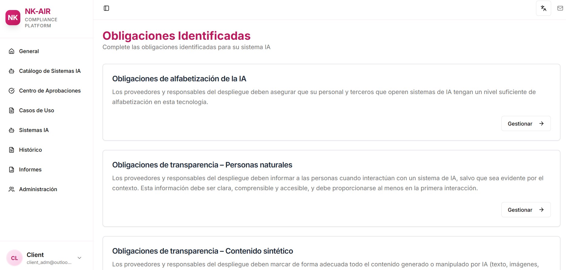 Gestión de Obligaciones